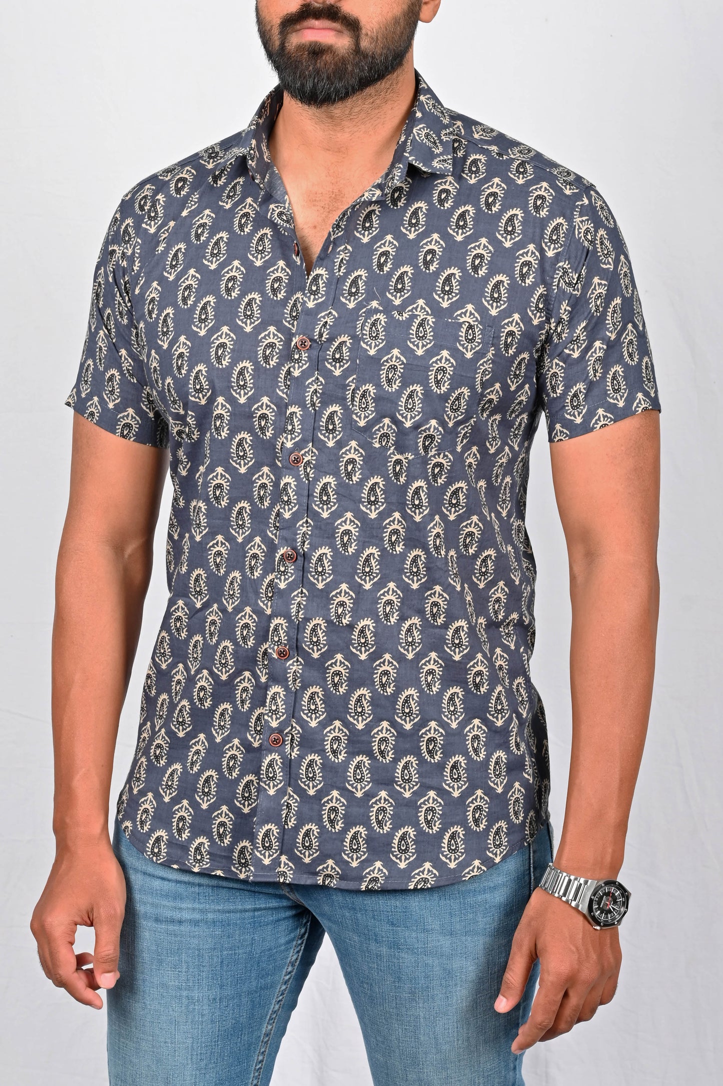 Shirt - Paisley Block Printed