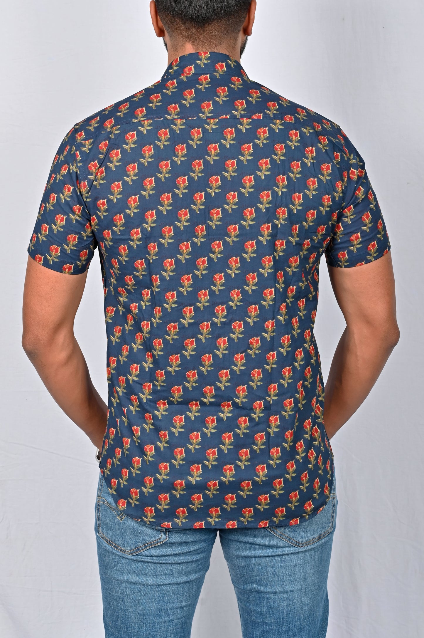 Shirt - Blue Block Printed