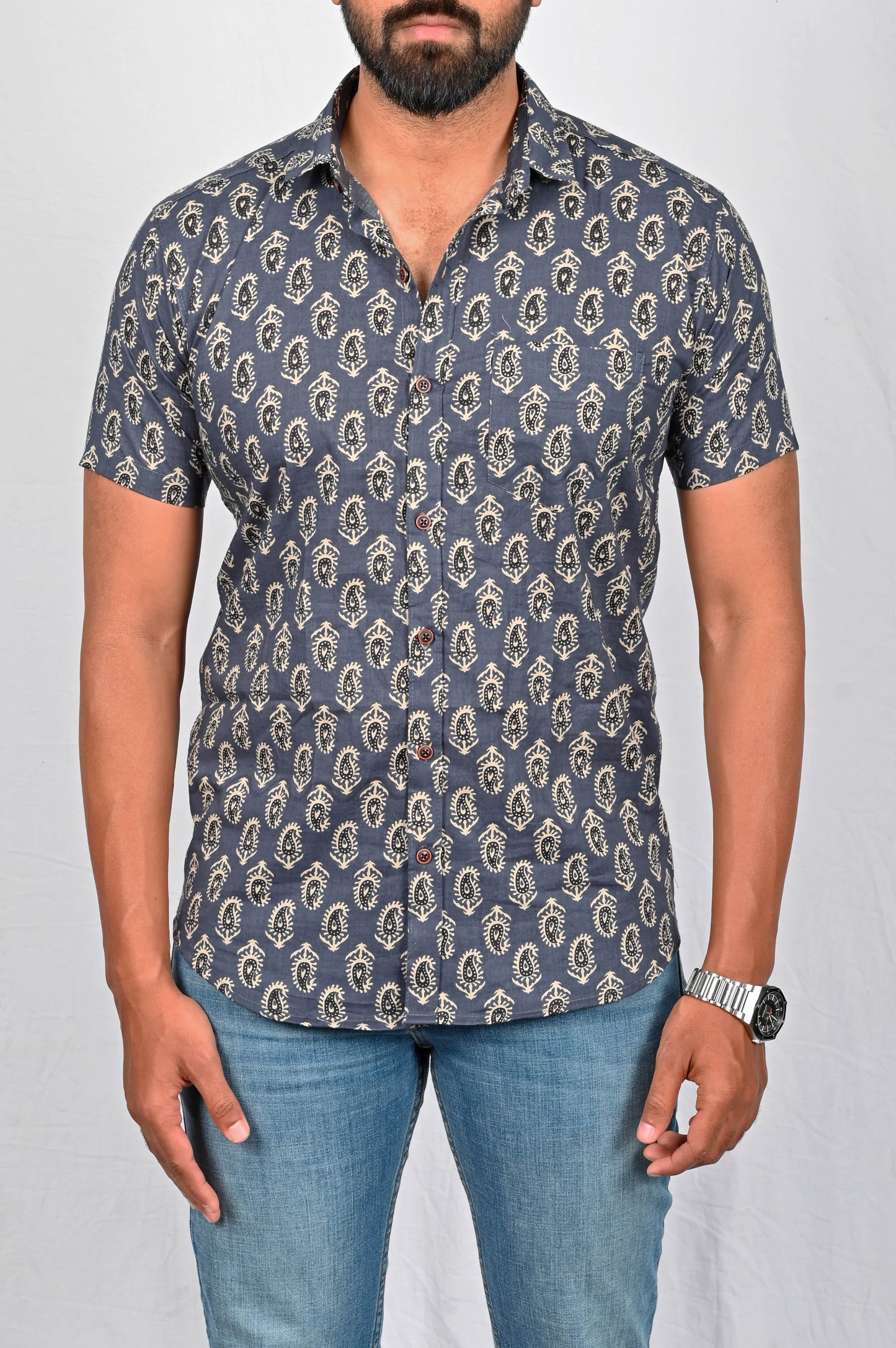 Shirt - Paisley Block Printed